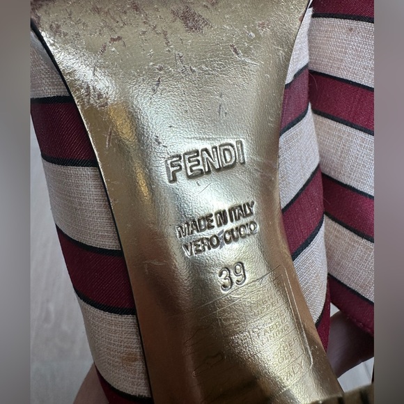 Fendi Striped Satin Mules / Heels IT 39 / US 9 - Picture 12 of 16